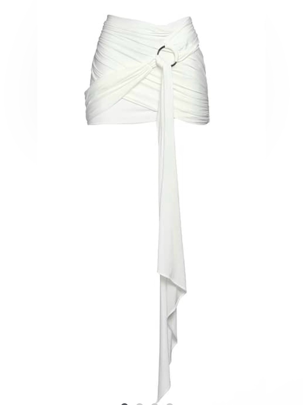 The Attico Ivory Ring-Accent Ruched Mini Skirt SZ 36